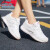 李宁女鞋跑步鞋夏季新款轻便舒适网面透气跑鞋减震软底学生运动鞋 标准白/盐粉色 35.5