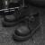 厚底增高马丁靴男秋季中帮皮靴透气英伦风情侣款工装靴高级感短靴 黑色 38