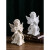 欧式复古少女天使摆件美式做旧树脂石膏雕像小天使女孩桌面装饰品 右卧羽翼天使