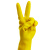 海斯迪克 HKW-93 乳胶手套 加厚劳保手套 橡胶手套清洁洗碗手套 黄色10双 S 