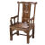 万象椅中式围椅太师椅仿古茶椅官帽椅家用主人椅子实木圈椅三件套 胡桃色加厚围椅