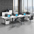 德诚和家具办公桌组合黑白款办公桌 现代简约  员工屏风工位 职员桌椅 双人位(含柜椅)
