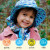 Twinklebelle遮阳帽儿童防晒帽婴儿太阳帽宝宝沙滩帽 蓝绿小鱼 L(3岁-8岁头围53-57cm)