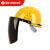 迈恻亦定制适用烧电焊防护罩脸部头戴式安全帽面罩焊工面屏焊帽子全脸打 黑色面屏+支架+黄色安全帽