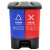 鲁识 LS-ls46 新国标脚踏分类双格垃圾桶 商用连体双桶垃圾桶 20L蓝红(新国标)