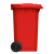 科力邦（Kelibang) 户外垃圾桶 大号塑料加厚商用环卫带盖分类小区物业翻盖果皮箱 KB1001 240升红色 挂车（带轮款）