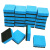 海斯迪克 gnjz-1316 板擦 EVA毛毡布板擦 正方形5*5*2清洁擦除尘擦海绵擦玻璃擦 蓝色黑布带磁（36个）