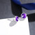 timebetter 天然托帕石银耳钉女四叶草气质简约 紫水晶耳环生日礼物送证书 圆形紫水晶 宝石直径约5mm