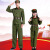 军佑 儿童成人红军演出服全套男女八路军表演服合唱团舞蹈服套装 绿色长袖 180 