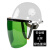 柯思捷定制安帽式电焊面罩烧焊工防护罩脸部面屏防飞溅打磨透明焊帽头戴式 安全帽(白色)+支架+绿色屏