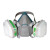 仁聚益KN95防毒半面罩套装 自吸式过滤呼吸器 9200主体+6004CN滤毒盒(7件套)