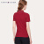 Tommy 女装简约透气珠地棉图案刺绣亚洲版短袖POLO衫WW0WW26802 棕红色XLG XL