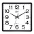 康巴丝（Compas） 挂钟 客厅家用大气方形石英钟办公日历时钟表挂墙卧室壁挂钟表 3112黑白(32*32cm)