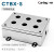 不锈钢按钮盒双排4/6/8孔304材质防水防尘可定制CTBX-S金属电控盒 6孔位无侧耳