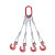 艾科堡 钢丝绳吊索具3吨1.5米4腿细筋钩压制钢丝绳组合吊具起重吊钩索具二肢三肢四肢AKB-GSS-08 红色