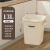厨房垃圾桶特大号高款客厅现代工业风卫生纸筒商用收纳桶 奶油白特大号+120只专用垃圾袋
