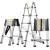 ONEVAN梯子折叠伸缩人字梯铝合金加厚工程便携室内多功能升降竹节梯 直梯4.3米(靠墙使用)