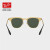 雷朋（RayBan）太阳镜派对达人男女款金属半框潮流墨镜0RB3576N 043/71金色镜框绿色镜片 尺寸47