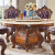 皇家路易斯 欧式大理石餐桌美式欧美圆形转盘大饭桌全实木雕花别墅家具圆桌 2.2米全实木配实木面（六脚柱）