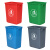 者也 长方形无盖垃圾桶厨房办公室商用分类大容量敞口垃圾箱 灰色扁平款60L
