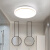 LED吸顶灯阳台灯卧室灯圆形简约现代过道厨房卫生间走廊客厅灯具 金线34cm三色调光24W
