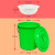 洛港 绿色60K型+沥水篮 泔水干湿过滤分离带滤网垃圾桶大号厨房厨余茶水茶叶沥水水桶篮桶