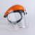 南盼防护面罩PVC透明铝包边割草帽pc护目防化学黄顶头戴式电焊帽 橘色 pvc（铝包边）