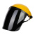 飞尔 PVC头盔式面罩 灰尘电焊电焊工焊工等离子切割机安全帽 防飞溅防强光面罩 28×22cm 黄顶黑色透明罩