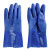 海斯迪克 pvc浸塑劳保手套防护手套加厚磨砂 防水耐油长27cm HK-5019 蓝色1双