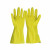 劳保佳 乳胶手套 加强加厚清洁洗碗防水橡胶手套 黄色 XL码 6双装