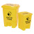 金诗洛 K5447 废弃口罩回收桶垃圾桶 脚踏式生活塑料回收筒黄色医疗废物收集桶 15L