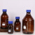 京斯坦 蓝盖试剂瓶带刻度螺纹细口试剂瓶化学实验室取样瓶茶色玻璃瓶  1000ml 
