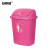 安赛瑞 摇盖垃圾桶 带盖工业商用环卫垃圾桶 65L 塑料户外垃圾桶 玫红色27421