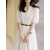水丹妮连衣裙女装2024新款夏季韩版气质短袖时尚中长款裙子女夏天衣服 白色 S(建议80-95斤)