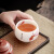 羊脂玉白瓷主人杯素烧功夫茶杯品茗杯高端茶盏家用陶瓷小茶碗 富贵如意-直筒杯