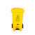 捷诺立（JNL）22471 分类垃圾桶小区物业垃圾箱大号特厚带轮中间脚踏垃圾桶黄色其他垃圾120升