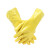 胜丽PVC浸塑手套劳保耐磨耐弱酸碱工业防护208黄色均码2副装