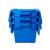 苏识 塑料周转箱带盖 加厚物流箱 斜插加厚配送箱   周转筐 长方形转运胶框 600×400×260mm 蓝色 个 2210081