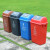 益美得 上海分类垃圾桶大号摇盖干湿垃圾分离垃圾箱果皮桶 60L棕色（湿垃圾）