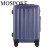 MOSPOKE简约休闲风格款拉杆箱智能旅行箱指纹锁行李箱USB接口 深蓝色 20寸