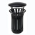 庄太太【T-01铁艺垃圾桶】户外垃圾桶大号创意欧式复古黑色垃圾桶单桶果皮桶