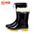 鸣固 中筒雨鞋 冬季加棉防滑耐酸碱雨靴黑色 42码 MG-ZB-5155-3