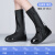 定制适用雨鞋男女款雨天防水鞋套防滑加厚耐磨雨靴套鞋儿童硅胶雨 黑色-加高筒 XS32-33