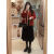 OXRP年会礼服女秋冬矮个子季韩剧穿搭新年战袍法式桔梗小香风红色外套 单红色外套 S