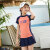 TTPMER中大童儿童泳衣女童分体短袖防晒14岁韩国学生运动保守温泉游泳装 粉色 L (穿到55斤)