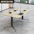 京酷JK-HY02 折叠会议桌可移动培训桌多功能办公桌对折洽谈桌子可收纳会客桌 2米可坐8人(不含椅）