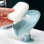 创意荷叶肥皂盒香皂置物架吸盘壁挂式免打孔沥水架不积水收纳 高品质1个橄榄绿+1个玛瑙灰