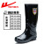 回力（Warrior）水鞋863女士款高筒雨靴塑胶全黑色水鞋 35码