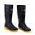 者也 PVC高筒雨靴加厚防滑耐酸碱防雨防汛应急雨靴 黑色 40码 
