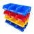 里蚂加厚斜口零件盒 塑料元件盒 货架物料盒 螺丝收纳盒组合式零 件盒 B2（加厚）450*200*180 红